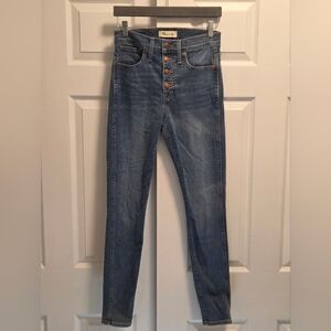 Madewell 10" High-Rise Skinny Button-Fly Jeans Size 26 EUC
